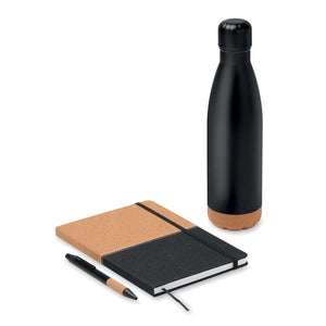 Set regalo da 3 pz in scatola Nero - personalizzabile con logo