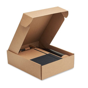 Set regalo da 3 pz in scatola Nero - personalizzabile con logo