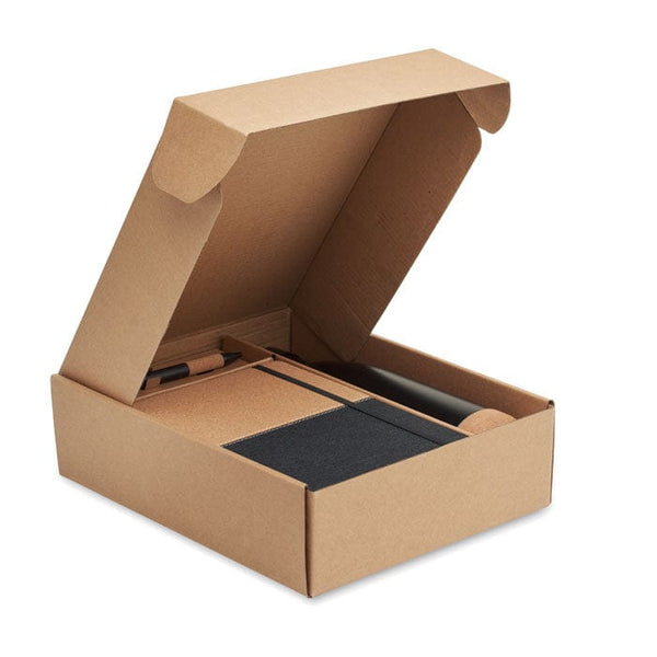 Set regalo da 3 pz in scatola Nero - personalizzabile con logo