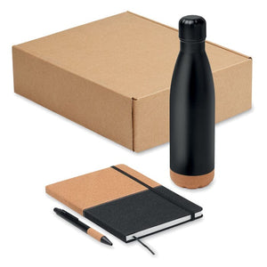 Set regalo da 3 pz in scatola Nero - personalizzabile con logo