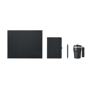 Set regalo da 3 pz in scatola Nero - personalizzabile con logo