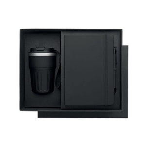 Set regalo da 3 pz in scatola Nero - personalizzabile con logo