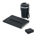 Set regalo da 3 pz in scatola Nero - personalizzabile con logo