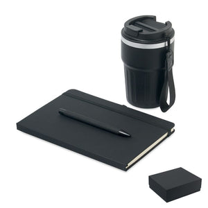 Set regalo da 3 pz in scatola Nero - personalizzabile con logo
