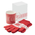 Set regalo natalzio con guanti e tazza Rosso - personalizzabile con logo