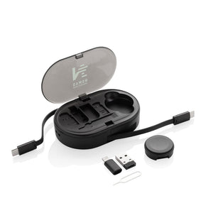 Set ricarica Multi-functional 60W Chargevix in rPlastica RCS nero - personalizzabile con logo