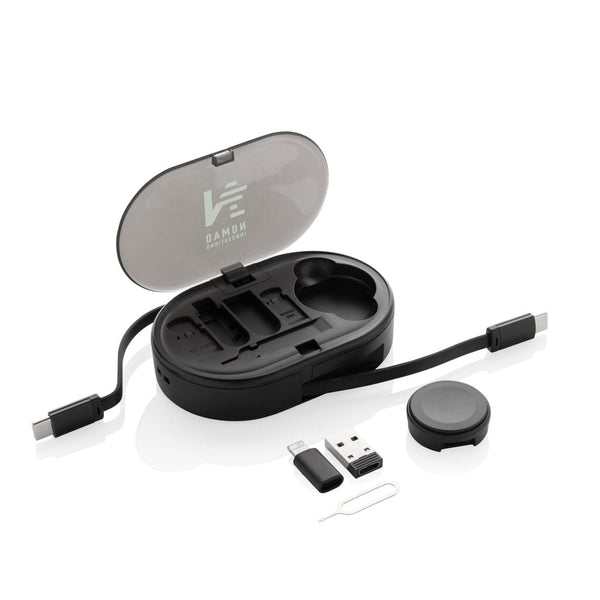 Set ricarica Multi-functional 60W Chargevix in rPlastica RCS nero - personalizzabile con logo