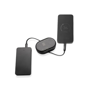 Set ricarica Multi-functional 60W Chargevix in rPlastica RCS nero - personalizzabile con logo