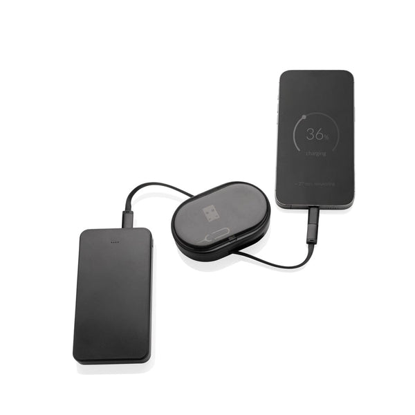 Set ricarica Multi-functional 60W Chargevix in rPlastica RCS nero - personalizzabile con logo