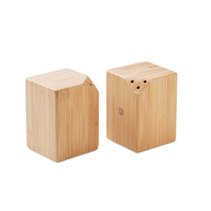 Set sale e pepe in bambù natural - personalizzabile con logo