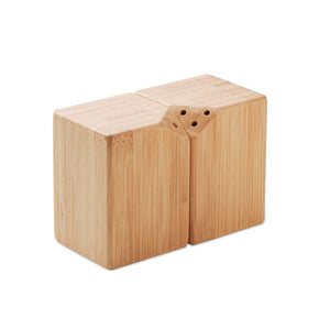 Set sale e pepe in bambù natural - personalizzabile con logo