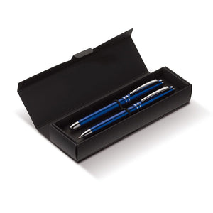 Set scrittura Two Stripes blu navy - personalizzabile con logo