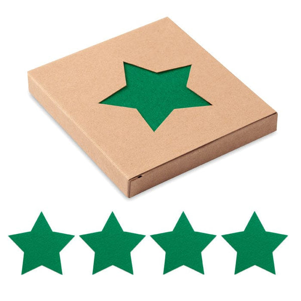 Set sottobicchieri in feltro verde - personalizzabile con logo