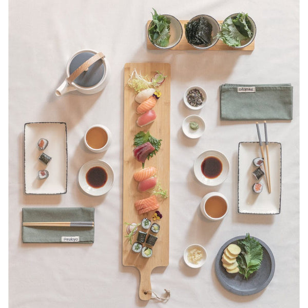 Set sushi per 2 persone Ukiyo bianco - personalizzabile con logo