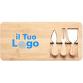 Set tagliere da formaggio beige - personalizzabile con logo
