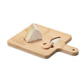 Set tagliere da formaggio con manico beige - personalizzabile con logo