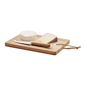 Set tagliere per formaggi beige - personalizzabile con logo