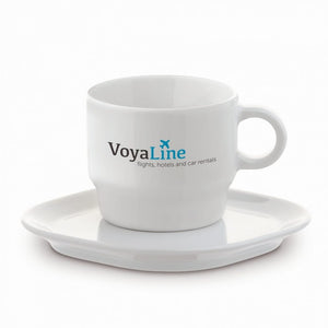 Set tazza quad Satellite 180ml Bianco - personalizzabile con logo