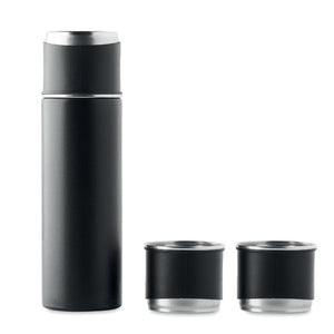 Set thermos e tazze Nero - personalizzabile con logo