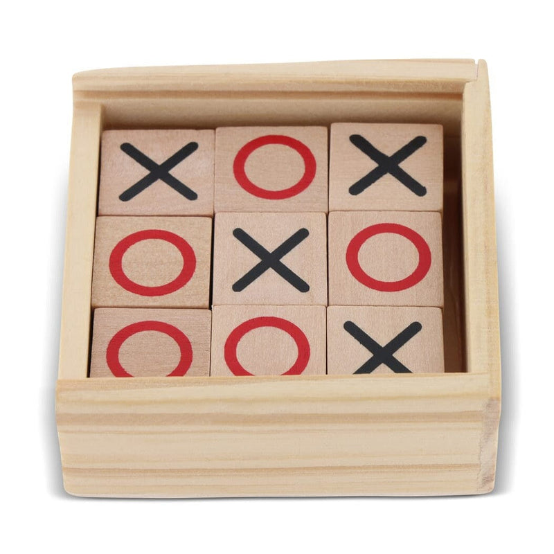 Set Tic Tac Toe in scatola di legno beige - personalizzabile con logo