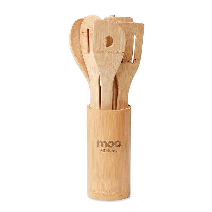 Set utensili da cucina beige - personalizzabile con logo