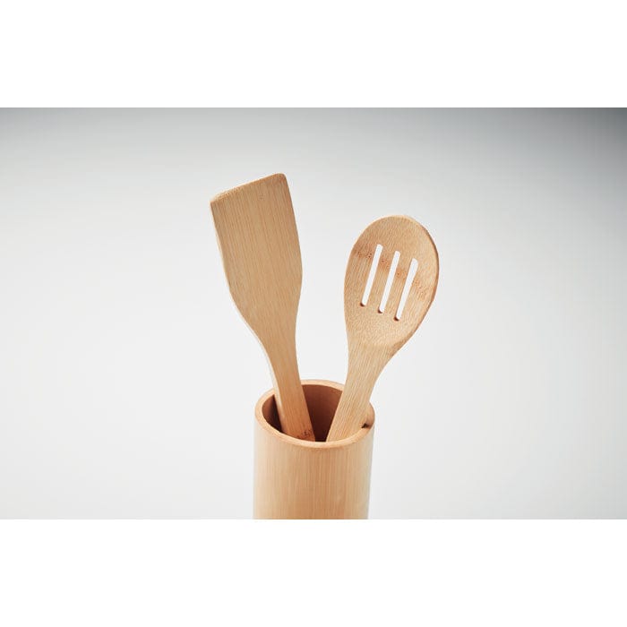 Set utensili da cucina beige - personalizzabile con logo
