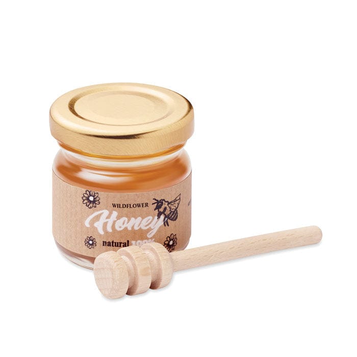 Set vasetto di miele millefiori beige - personalizzabile con logo