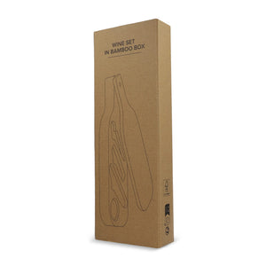 Set vino in scatola di bambù natural - personalizzabile con logo