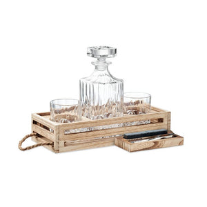 Set whisky di lusso beige - personalizzabile con logo