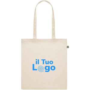 Shopper 140g in cotone riciclato beige - personalizzabile con logo