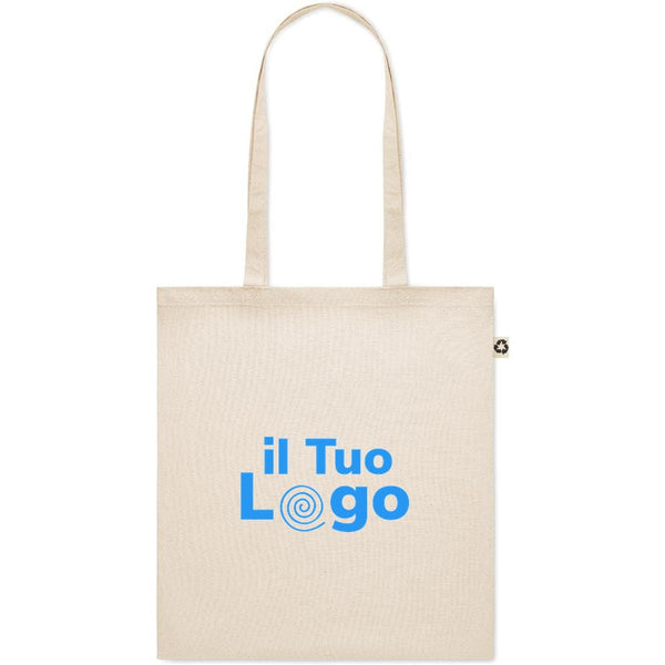 Shopper 140g in cotone riciclato beige - personalizzabile con logo