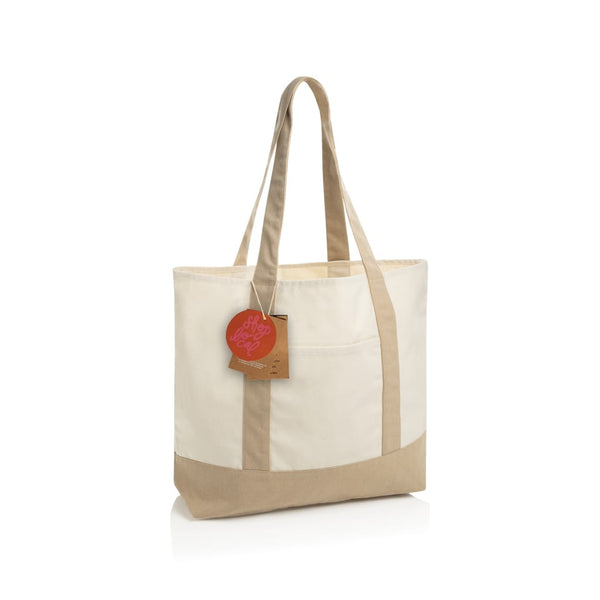 Shopper 350gm2 SHOP LOCAL in cotone riciclato AWARE™ bianco - personalizzabile con logo