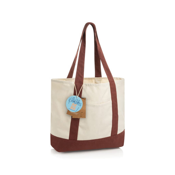 Shopper 350gm2 SHOP LOCAL in cotone riciclato AWARE™ rosso - personalizzabile con logo