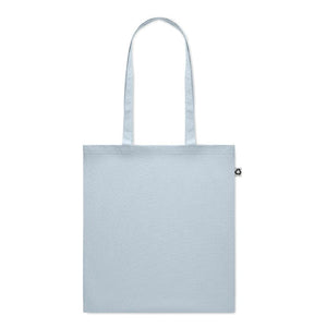 Shopper colorata in cotone riciclato azzurro - personalizzabile con logo