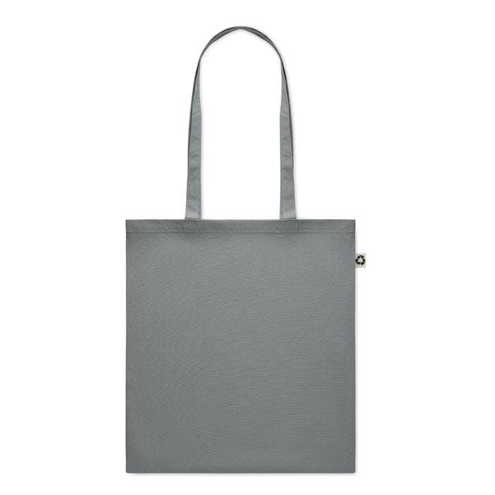 Shopper colorata in cotone riciclato grigio scuro - personalizzabile con logo