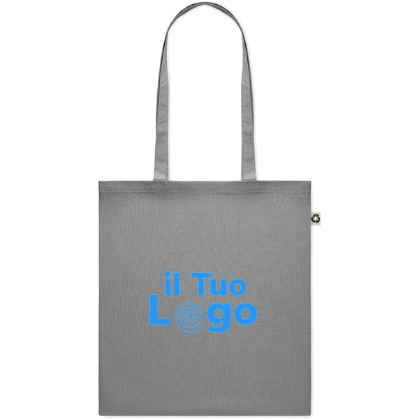 Shopper grigia in cotone riciclato - personalizzabile con logo