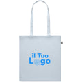 Shopper azzurra in cotone riciclato - personalizzabile con logo
