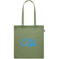 Shopper color verde in cotone riciclato - personalizzabile con logo