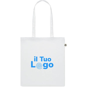 Shopper bianca in cotone riciclato - personalizzabile con logo