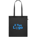 Shopper nera in cotone riciclato - personalizzabile con logo