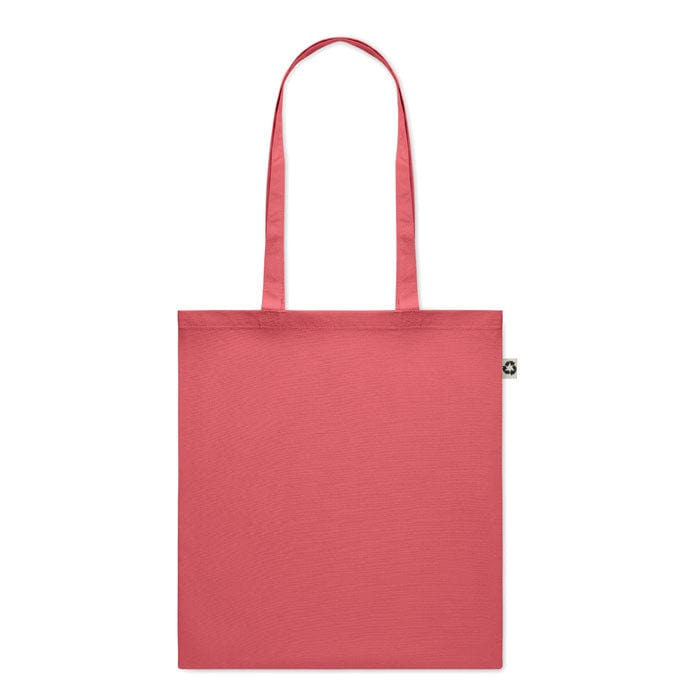 Shopper colorata in cotone riciclato rosso - personalizzabile con logo