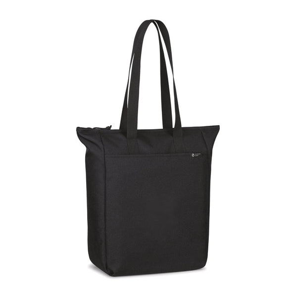 Shopper con cerniera Renew in rPET AWARE™ nero - personalizzabile con logo