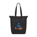 Shopper con cerniera Renew in rPET AWARE™ nero - personalizzabile con logo