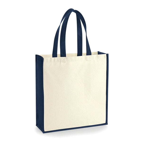 Shopper Cotone Super Pesante beige/blu navy / UNICA - personalizzabile con logo