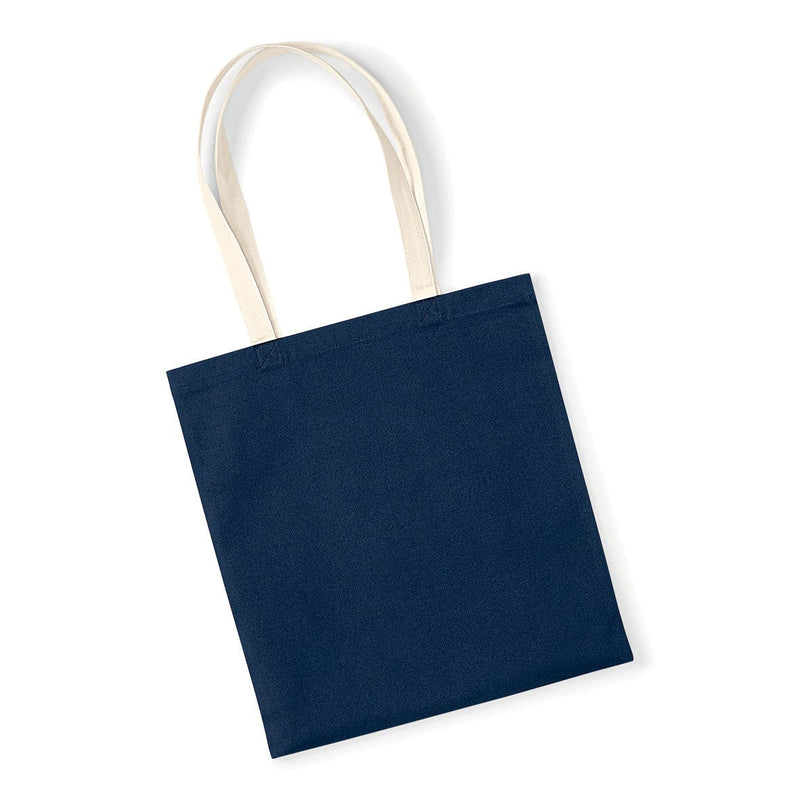 Shopper Deluxe con Manici a Contrasto blu navy / UNICA - personalizzabile con logo