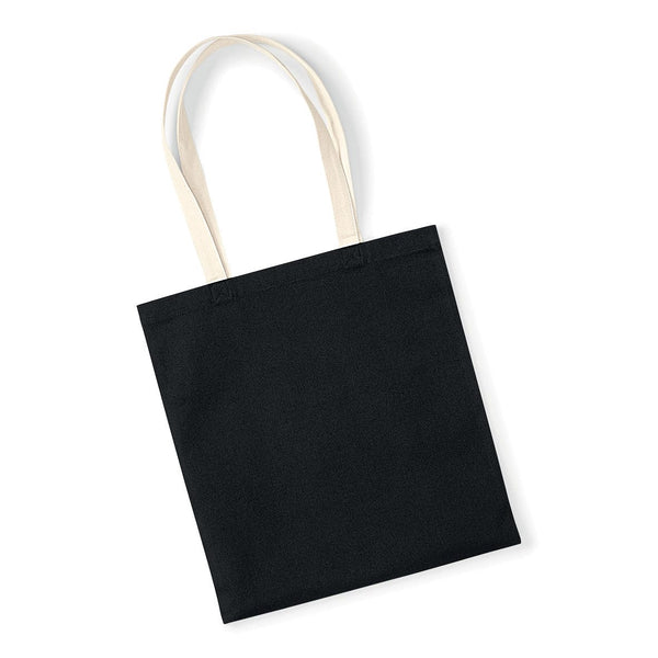Shopper Deluxe con Manici a Contrasto nero / UNICA - personalizzabile con logo