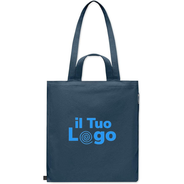 Shopper doppio manico in cotone riciclato - personalizzabile con logo