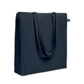 Shopper Fairtrade 180 gr colorata soffietto Blu - personalizzabile con logo