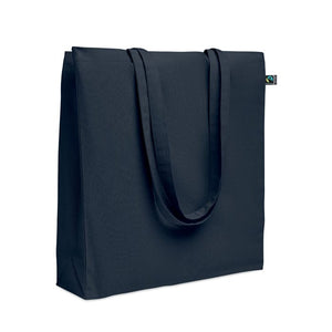 Shopper Fairtrade 180 gr colorata soffietto Blu - personalizzabile con logo