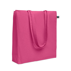 Shopper Fairtrade 180 gr colorata soffietto Fucsia - personalizzabile con logo